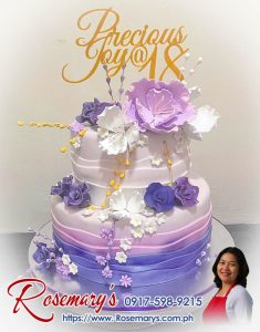2 layer pink and purple ombre cake with 3D printed topper, delicious themed cake by Rosemary's Cakes. Contact 0917-598-9215.