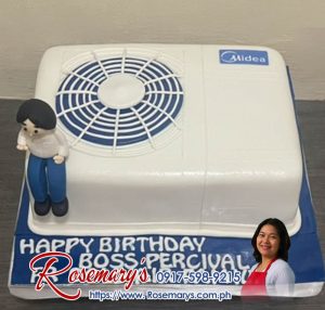 1 layer air conditioner themed cake, delicious and yummy, perfect for technician; Rosemary's Cakes 0917-598-9215.