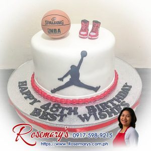 Basketball themed 1 layer cake, delicious and yummy, crafted by Rosemary's Cakes. Contact 0917-598-9215 for orders.