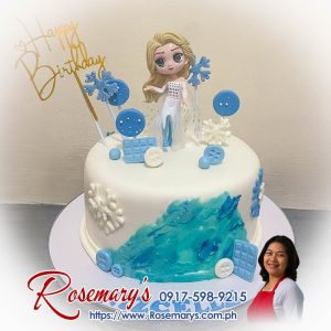Delicious 1-layer Elsa Frozen themed cake, beautifully crafted and yummy by Rosemary's Cakes. Order now 0917-598-9215.