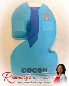 Delicious police-themed number cake by Rosemary's Cakes, perfect for PNP fans. Order yummy cakes at 0917-598-9215.