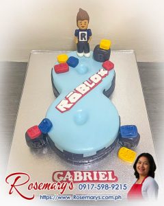 Delicious Roblox number cake from Rosemary's Cakes, themed and yummy. Order now at 0917-598-9215 for custom number cakes.