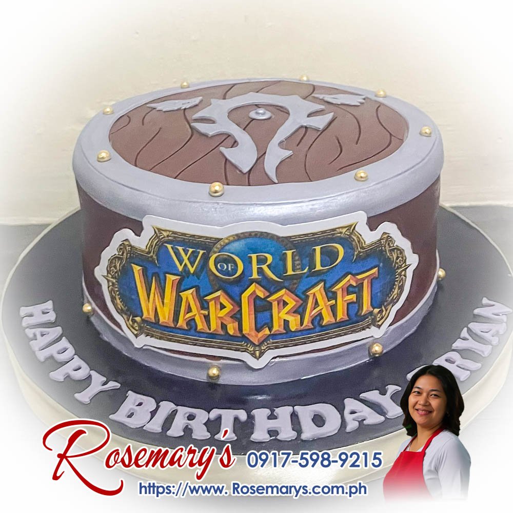 world of warcraft themed cake for bryan’s birthday 1 layer World of Warcraft themed cake, delicious and yummy, crafted by Rosemary's Cakes. Contact 0917-598-9215 for orders.