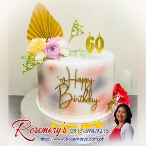 Elegant 1 layer gold and pink themed cake, delicious and yummy, by Rosemary's Cakes. Contact 0917-598-9215 for orders.