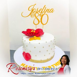 Gold and white themed delicious cake with 3D printed topper by Rosemary's Cakes. Order now: 0917-598-9215. Yummy cakes!
