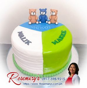 Delicious teddy bear themed cake with intricate details by Rosemary's Cakes. Order yummy cakes at 0917-598-9215.