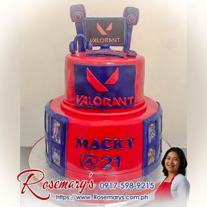 2 layer Valorant themed cake by Rosemary's Cakes, delicious and perfect for gamers. Order now at 0917-598-9215. Yummy cakes!